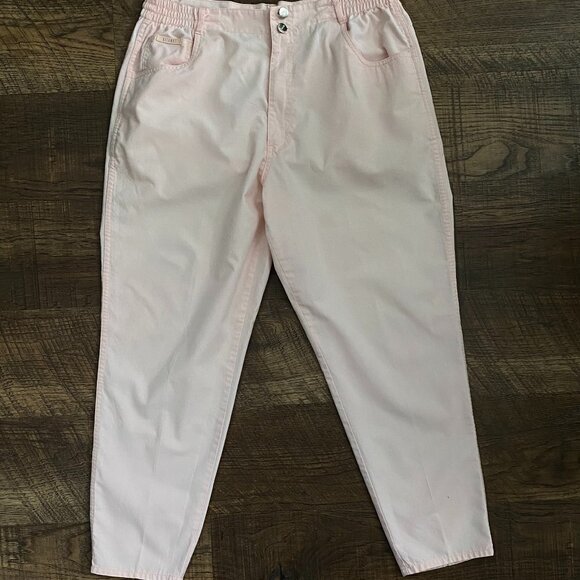 Vintage Gitano Pants Womens Pink Tapered High‎ Rise Crop 28x26 - Picture 1 of 12